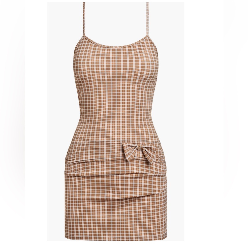 Check Minidress with Intuition Bow NWT